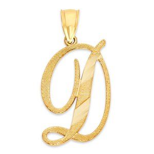 10k Solid Gold Letter D Pendant - Personalized Initial Jewelry Gifts